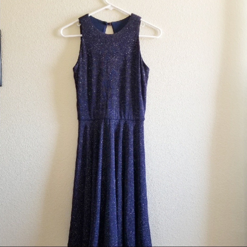 Betsy & Adam Navy Sparkly Dress